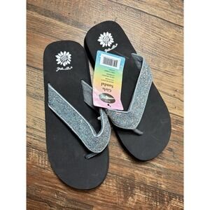 Yellow Box Girls Sz 4 Flip Flop Slip On Sandals Colorful Shimmer